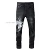 Slim Fit For Mens Distrressed Cotton Embroidery Jeans Designer Pants Men Women Skinny Panther Print Long Hip Hop Clothing L5 Flyword123