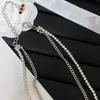 Davidzhang Designer Högkvalitativa halsband Rhinestone Choker Halsband krage Punk Vintage Chunky Pearl Chain Leather for Women Letter Smycken Tillbehör N2