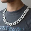Decent Design 18mm Width 925 Sterling Silver Iced Out Moissanite Hip Hop Iced Out Cuban Link Chain