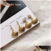 Dangle & Chandelier Fashion Bohemian Gold Starfish Conch Cowary Shell Large Circle Drop Earrings For Women High Quality Pearl Dangle Dh1Q9