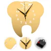 Zegar ścienny Zegar w kształcie zęba Nowoczesny klinika dentystyczna cicha dekoracyjna unikalna sypialnia akrylowa delikatne biuro