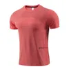 2024 Absorbent and breathable designer LL lemons Men Outdoor Shirts New Fitness Gym Football Soccer Mesh Back Sports Quick-dry T-shirt Skinny Male fashion lu-lu