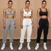 Designer Brand Womens Tracksuits Women Navel-baring Tank Top Tie-up Trousers Two-piece Sports Fitness Running Suit Jogging Clothes Vest Sweatpant Outdoor sports set