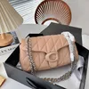 Lyxiga nya axelväskor Designerväskor för kvinnor Chian Quilted Tabby Bag Famous Brand Messenger Crossbody Bag Lady Square Purse Real Leather Handbags Fashion Wallet