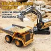 Elettrico/RC Auto RC Escavatore Dumper Auto 2.4G di Controllo Remoto Veicolo di Ingegneria Cingolato Camion Bulldozer Giocattoli per Ragazzi Bambini Regali di Natale