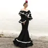 Robe de soirée noire Flamenca, manches longues à volants, robes de danse de bal de Style espagnol, robes de cérémonie pour femmes, 2023