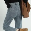 Женские джинсы Harlan Denim для женщин с высокой талией, стандартный крой, внешний вид, эластичные 9-точечные брюки полной длины для папы, свободные, универсальные, модные
