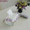 Tissue Boxes Napkins Creative Original Lavender Design Home Hotel Table Decorative Embroidered Lace Large Tissue Box Case Cover Q240222