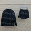 نساء مخططة Blazerjacket Skirt مجموعة مصممة فاخرة امرأة رسمية بدلة طويلة الأكمام