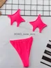 Women's Swimwear Sexy Micro Bikini 2024 Women Pentagram Design Transparent Neon Clear Strap See Through Thong Swimsuit Traje De BaoH24222