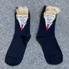 Volwassen sokkenTrump, Trump, persoonlijkheid, blond kapsel, haarsokken, katoenen middenbeen katoenen sokken, parodie