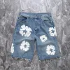 shorts de créateur de luxe pour hommes jeans pour femmes laissez des shorts de fleurs shorts brodés hip hop de rue pour hommes