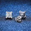 Earrings Real 1 CT D Color Moissanite Stud Earrings For Women 925 Sterling Silver Sparkling Princess Cut Diamond Earring Wedding Jewelry