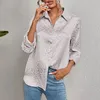 Kvinnors blusar jacquard design kvinnor skjorta leopard tryck långa ärmar lapel cardigan formell affärsstil för vår smidig