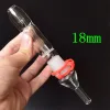 Mini kit di tubi in vetro narghilè con punta in titanio da 10 mm 14 mm 18 mm per unghie al quarzo concentrato per olio concentrato Dab Bong in vetro con cannuccia ZZ