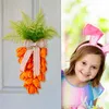 Couronne de fleurs décoratives pour la fête des mères, arbre à l'envers, fournitures de vacances avec lumières, carotte, porte d'entrée Simple