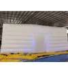 10x10x4mh (33x33x13.2ft) Backyard Disco Uppblåsbar nattklubbtält stort vitt uppblåsbart kubtält med LED -lampor för festbröllopshändelse