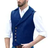 Men's Vest Herringbone Notched Lapel Slim Vest Business Single-breasted Punk Style New Vest Clothing Casual