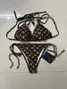 Projektantka Women Swimears Designer Designer Designer Swim Szyborku Kąwy Kąpielowe Projektantka Kobieta Twopiece Bikini z literami stroju kąpielowego na plażę sakwy swimową LL