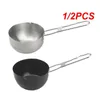 Bowls 1/2PCS Long Handle Design Barbecue Stainless Steel Seasoning Bowl BBQ Sauce Grill Pan Salad Silicone Whisk