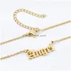 Mode Femmes Filles En Acier Inoxydable Lettre Ancienne Pendentif Collier Babygirl Angle Priness Brat Alphabet C Dhgarden Dhbng