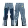 Designer lange broek met letterprint, slanke denim gespikkelde dames joggingbroek, paar losse, veelzijdige rechte casual high street jeans