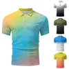 T-shirts pour hommes Chemise pour hommes Chemise de grande taille Base d'impression numérique 3D Casual sans col à manches longues 3 boutons longs en vrac