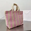 Stripe Beach Straw Bags Designer torba na ramię Kobieta corchet torba torebka torebka luksusowe losy torebki haftowe litery