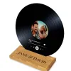 Bijoux Vinyle personnalisé avec support en bois, vinyle plaque acrylique, code de chanson musicale, chanson personnalisée avec votre photo, cadeau pour Valenti