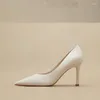 Elbise Ayakkabı Yaz All-Match Yumuşak Deri Kadın Yüksek Topuklu Kadın Stiletto Seksi Düz Renkli Ayak Ayak parmağı rahat pompalar
