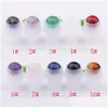 Packing Bottles Wholesale 10Ml Natural Crystal Stone Essential Oil Portable Gemstone Transparent Roller Ball Bottle Per Bottling Dro Dhrt5