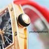 RM Chronograph Коллекция швейцарских наручных часов Наручные часы Richarder Milles Мужская серия Rm023 Розовое золото 18 карат Оригинальный бриллиант Модные повседневные автоматические механические часы