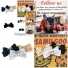 Designer Dog Hair Bow avec motif de lettre classique Luxueux Chiot Bows Cat Topknot Pet Coiffe Strass Toilettage Bowknot Accesseur Dh9Er