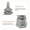 Garden Decorations 2 Pcs Pots For Plants Simulation Landscape Furnishing Articles Tower Figurines Gardening Decor Lantern Home Decoration