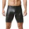 Mutande Boxer in pelle PU da uomo sexy Pantaloncini corti stretti a vita bassa Boxer intimi maschili da discoteca Boxer uomo finto