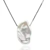 Colliers Collier de perles baroques uniques pendentif de perle dentelée d'eau douce naturelle collier en argent Sterling 925 pendentif collier pour femmes