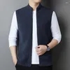 Men's Sweaters Top Grade Sheep Wool Thick Cardigan Sleeveless Sweater Vest Casual Pure Cashmere Warm Zipper