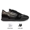 Luxe Merk Heren Sneakers Rockrunners Camo Designer Casual Schoenen Tops Leer Camouflage Rubberen Zool Militair Groen Triple Zwart Wit Grijs Heren Loafers Trainers