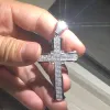 Naszyjniki Nowy Sier Znakomita Biblia Jezus Cross Cross Naszyjnik dla kobiet mężczyzn Crucifix Charm symulowany platynowa biżuteria diamentowa