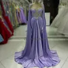 Luxury Lilac Mermaid Evening Dress 2024 With Bolero Dubai Arabic Abaya Prom Dresses With Crystal Sexy Formal Ceremony Party Gown Elegant Vestidos De Noche Mariage