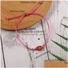 Charm Bracelets Fashion Natural Resin Stone Waterdrop Druzy Charm Bracelet With Wish Card Colorf String Rope Braid Bracelets For Men Dhylg