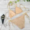 Kobiety zestaw strojów kąpielowych 2022 Nowe seksowne cekiny bikinis Golden Color Bandage Bandage Bikini Push Push-Up Bra Swimpit stewear 2570 T240222