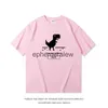 Men's T-Shirts Pure cotton creative mesh cut 404 little dinosaur t-shirt programmer short sleeved summer American style kawaii y2k clothesH24222