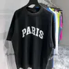 Balencigaly France Trend Парижские футболки из смеси хлопка B с принтом букв для мужчин и женщин с графическими рукавами 2B Одежда Повседневная дизайнерская марка для мужчин Balencaigaly Crew Neck 5663