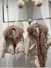 Chaquetas OFTBUY-Chaqueta de invierno para mujer, abrigo de piel auténtica, chaqueta de plumón de terciopelo blanco, cuello de piel de zorro de gran tamaño, piel larga gruesa, nuevos de abrigo 2022