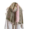 Осень/зима 2024, шаль с фрагментарным цветком, элегантный кашемировый шарф в стиле знаменитостей, женский теплый и морозостойкий шейный платок