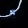 Tennis CZ Tinnis Bracelets For Women Bling Out Out Out Square Cubic Zirconia Charm Bransoletka Banles Fashion 1 Row Hip Hop Jewelry Dhaxn