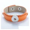 Chaîne Bracelets en cuir faits à la main Bracelets Colorf Snap Button Wrap Bracelet Bracelets pour la fabrication de bijoux à bricoler soi-même Fit 18 mm Po Dro Dhgarden Dhzye