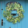 Декоративные цветы, осенний домашний венок, зеленый лист, ягода, настенный подвес для дома, имитация мертвой ветки, кольцо с лозой, подвеска