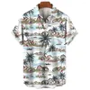 Camicie casual da uomo Moda Uomo Camicia hawaiana Maschile 3D stampato Beach Aloha Manica corta Tees Oversize 5XL Camisa Hawaiana Hombre